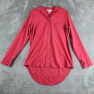 Athleta Urbanite Top Womens XXS Red Leopard Vented Commuter Wicking UPF Cooling